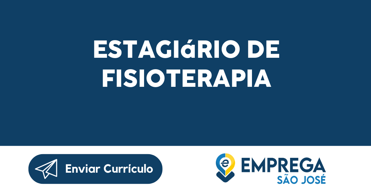 Estagiário De Fisioterapia São José Dos Campos Sp Emprega São José