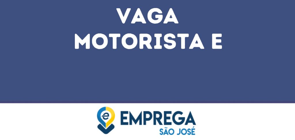 Motorista E-São José Dos Campos - Sp 1