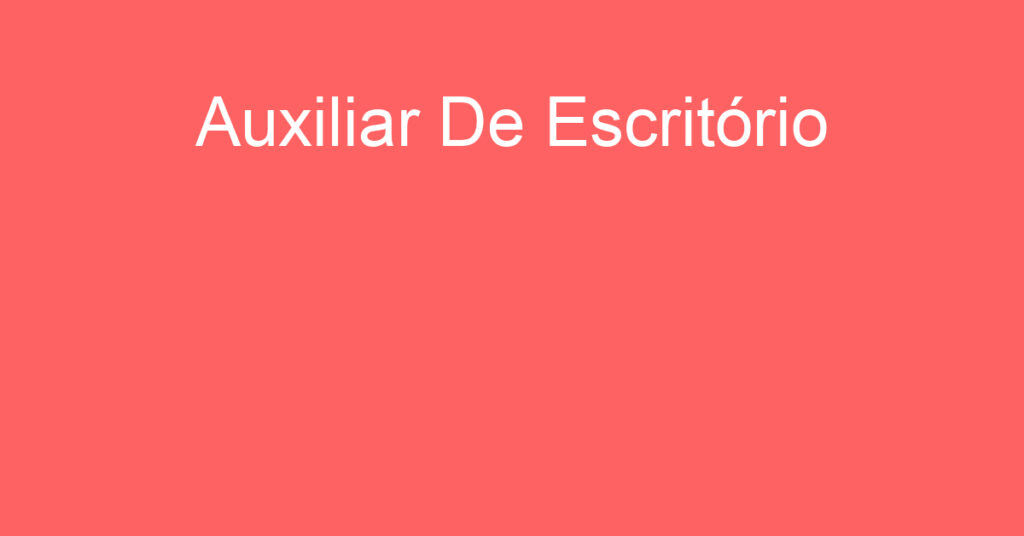 Auxiliar De Escritório-São José Dos Campos - Sp 1