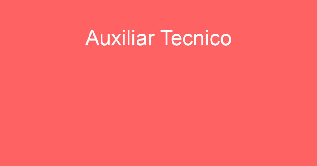 Auxiliar Tecnico-São José Dos Campos - Sp 1