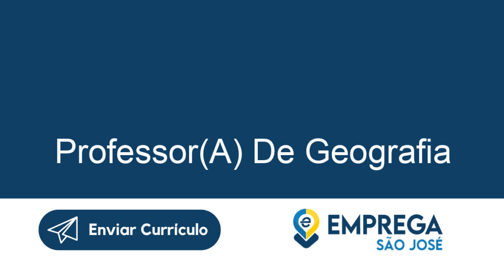 Professor(A) De Geografia-Jacarei - Sp 1