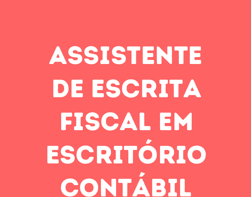 Assistente De Escrita Fiscal Em Escritório Contábil-São José Dos Campos - Sp 1