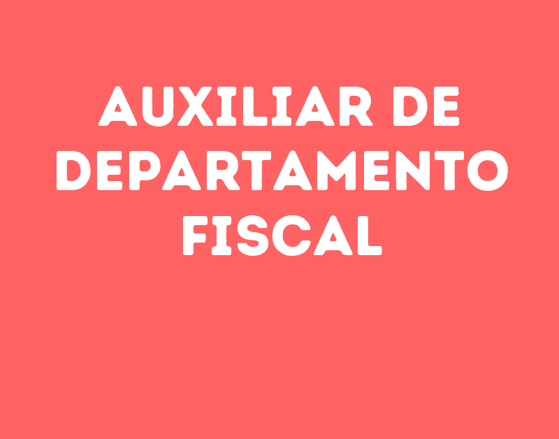 Auxiliar De Departamento Fiscal-São José Dos Campos - Sp 1