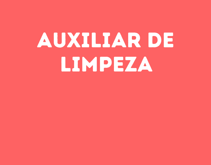 Auxiliar De Limpeza-São José Dos Campos - Sp 1