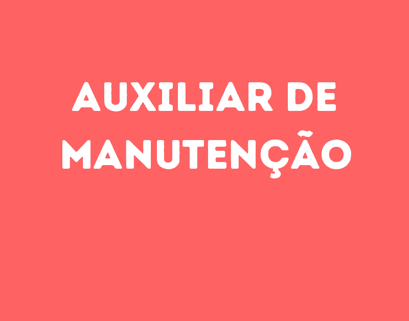 Auxiliar De Manutenção-São José Dos Campos - Sp 1