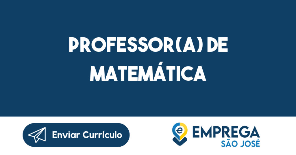 Professor(A) De Matemática-São José Dos Campos - Sp 1