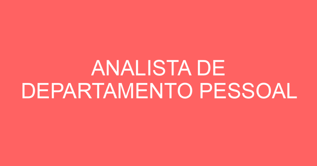 Analista De Departamento Pessoal-São José Dos Campos - Sp 1