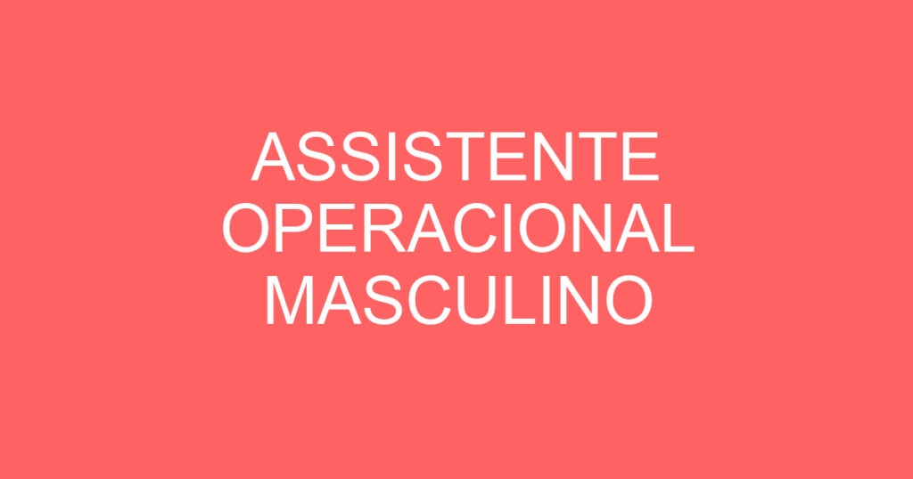 Assistente Operacional Masculino-São José Dos Campos - Sp 1