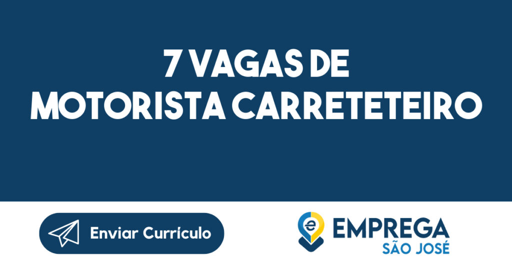 7 Vagas De Motorista Carreteteiro-Jacarei - Sp 1