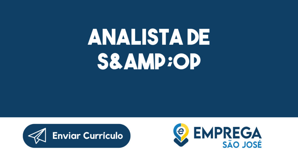 Analista De S&Amp;Op-Jacarei - Sp 1