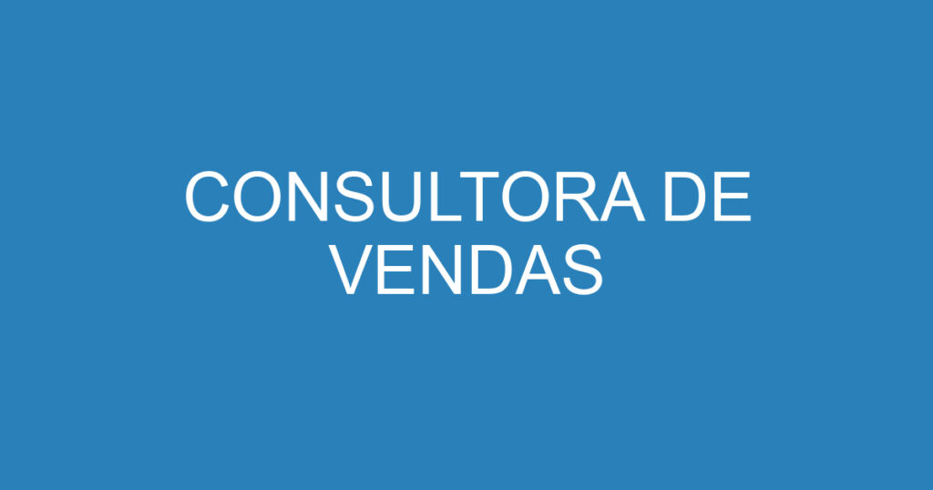 Consultora De Vendas 1