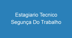 Estagiario Tecnico Segunça Do Trabalho 7