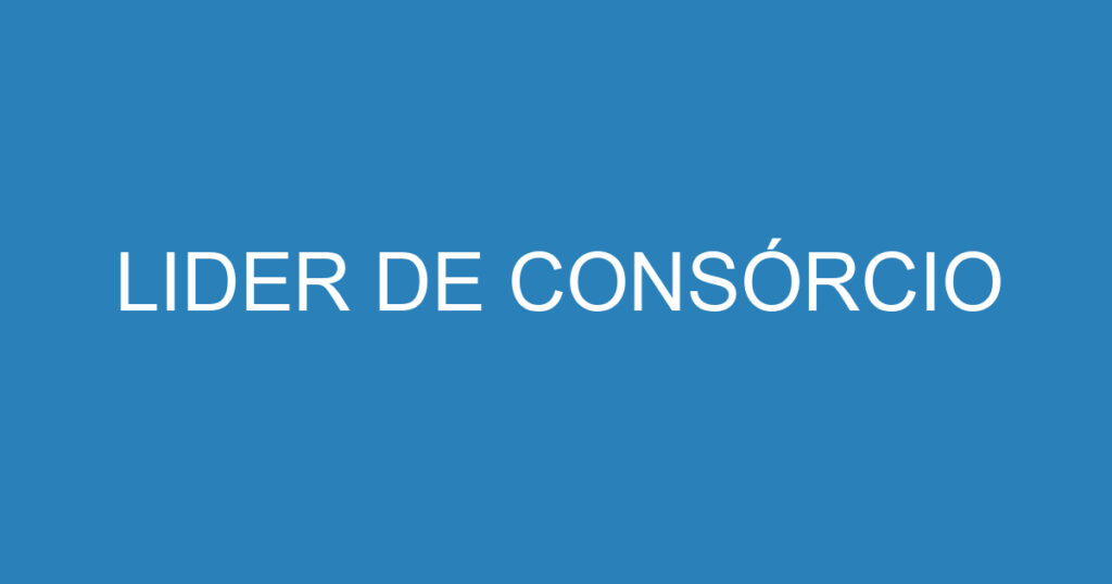 Lider De Consórcio 1