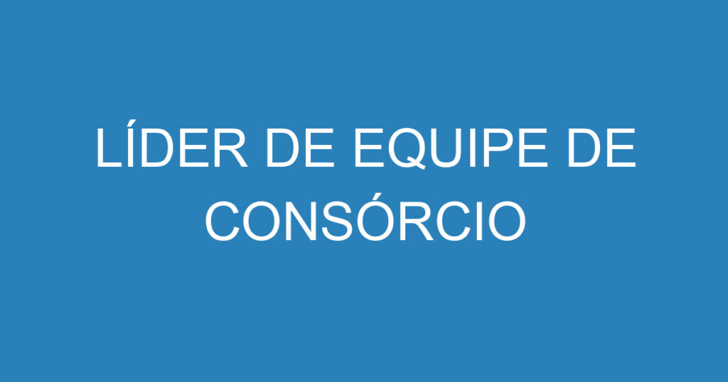 Líder De Equipe De Consórcio 1