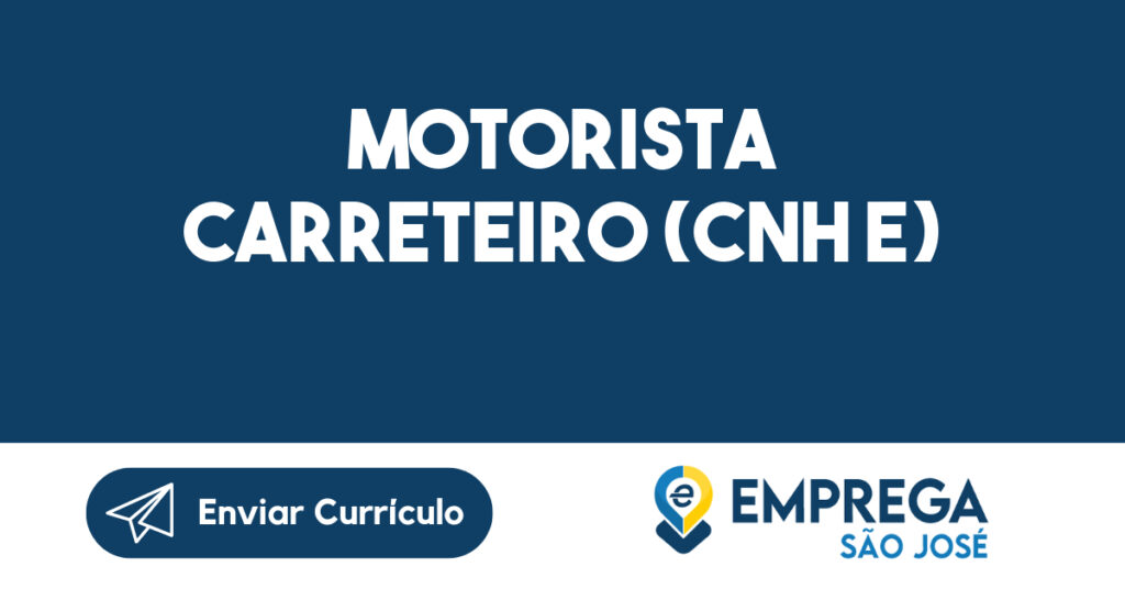 Motorista Carreteiro (Cnh E) -Caçapava - Sp 1