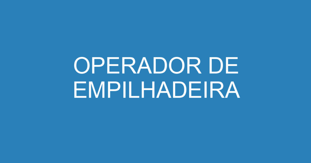 Operador De Empilhadeira 1