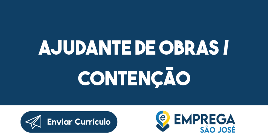 Ajudante De Obras / Contenção-São José Dos Campos - Sp 1