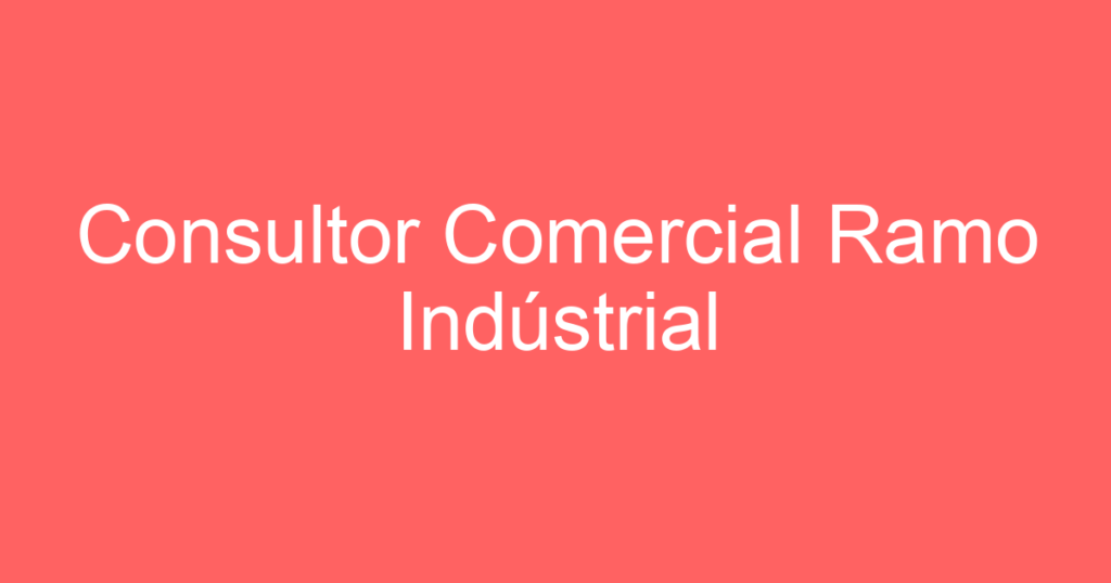 Consultor Comercial Ramo Indústrial 1