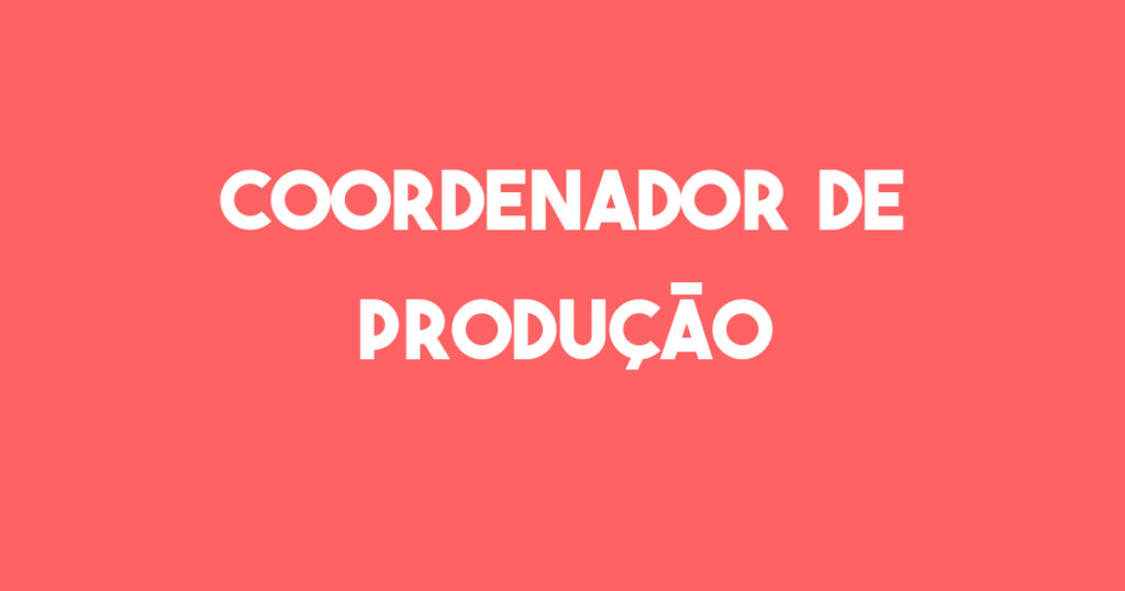 Coordenador De Produção-São José Dos Campos - Sp 1