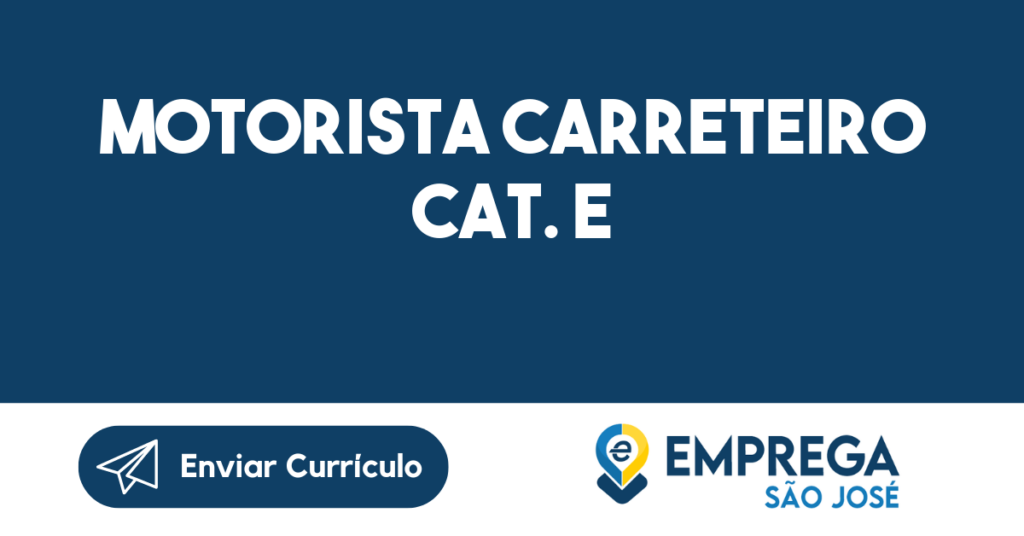 Motorista Carreteiro Cat. E-São José Dos Campos - Sp 1