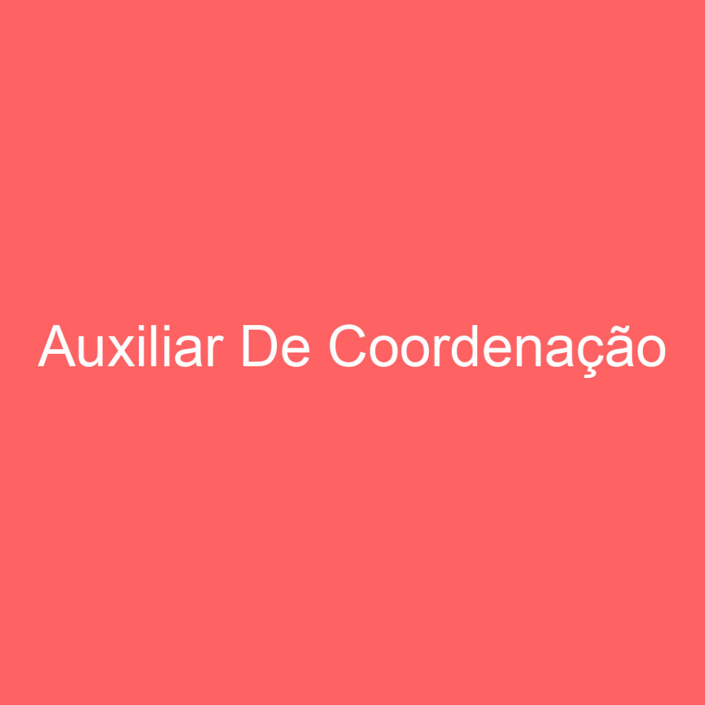 Auxiliar De Coordenação 1