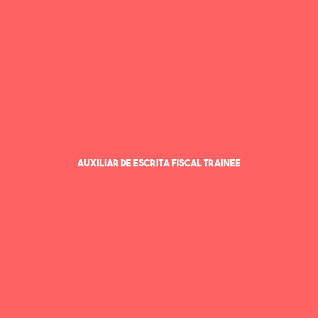 Auxiliar De Escrita Fiscal Trainee-Jacarei - Sp 1