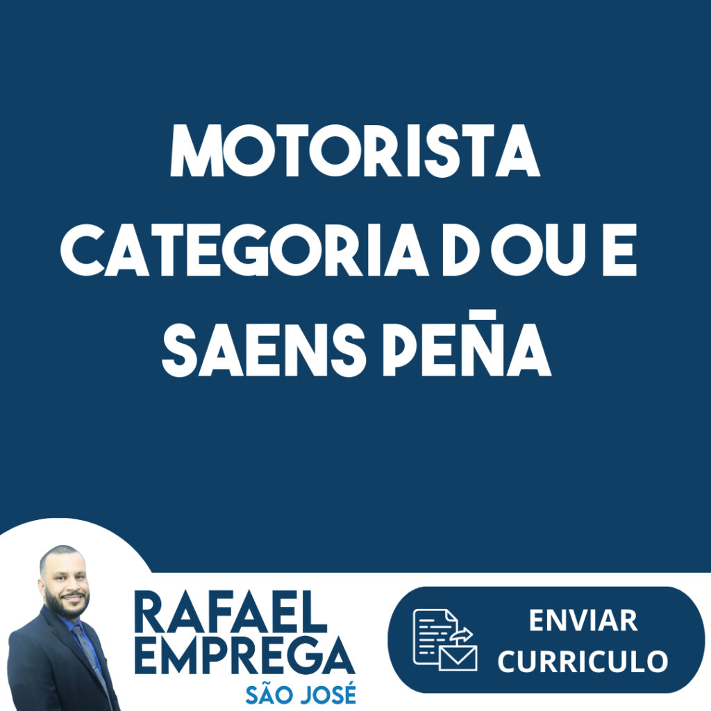 Motorista Categoria D Ou E Saens Peña-São José Dos Campos - Sp 1