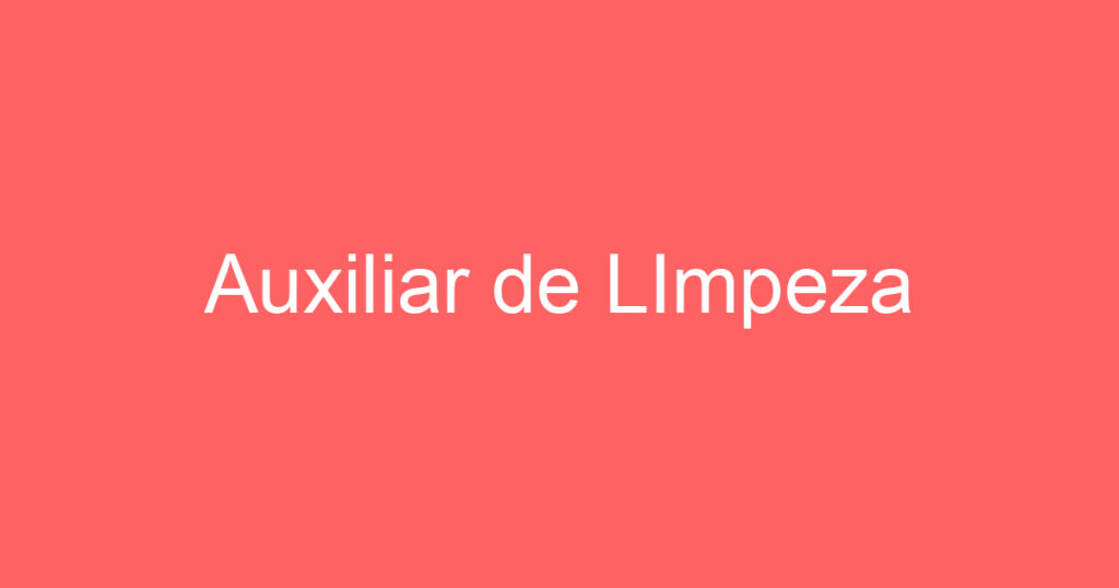 Auxiliar de LImpeza 1