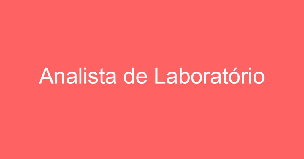 Analista de Laboratório 1