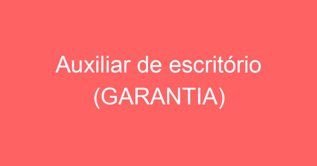 Auxiliar de escritório (GARANTIA) 1