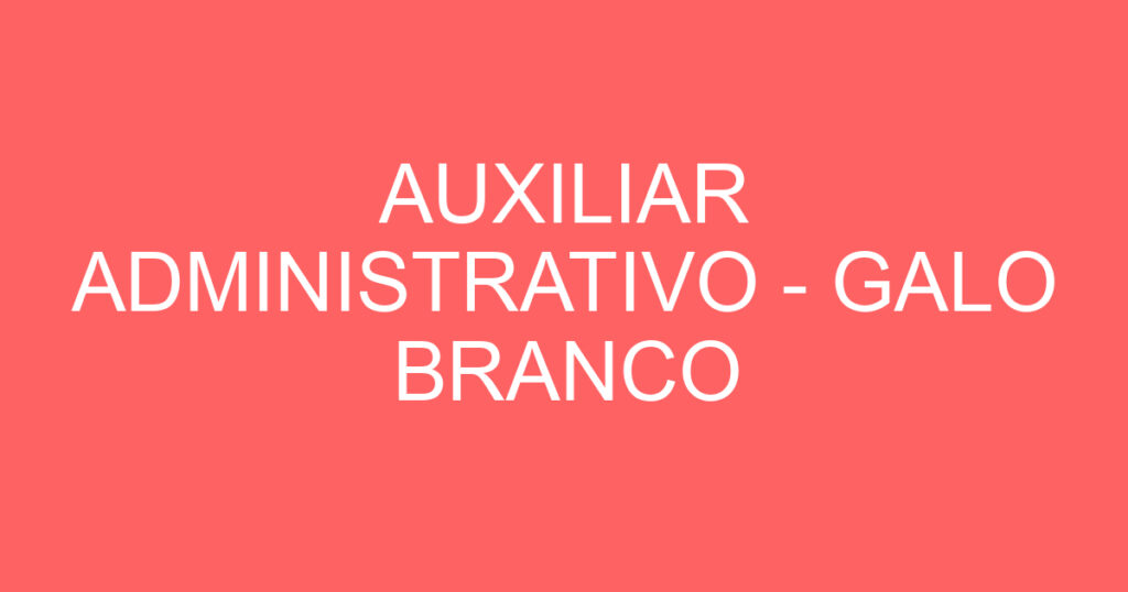 AUXILIAR ADMINISTRATIVO - GALO BRANCO 1