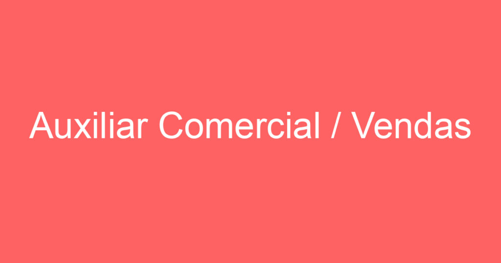 Auxiliar Comercial / Vendas 1