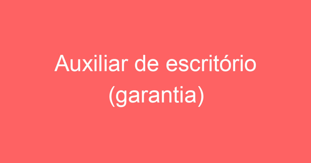 Auxiliar de escritório (garantia) 1