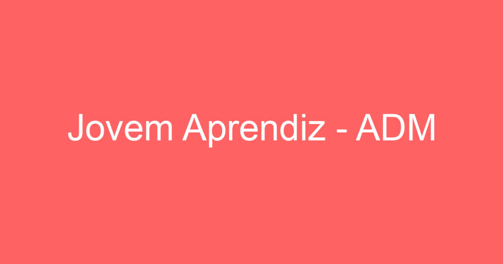 Jovem Aprendiz - ADM 1