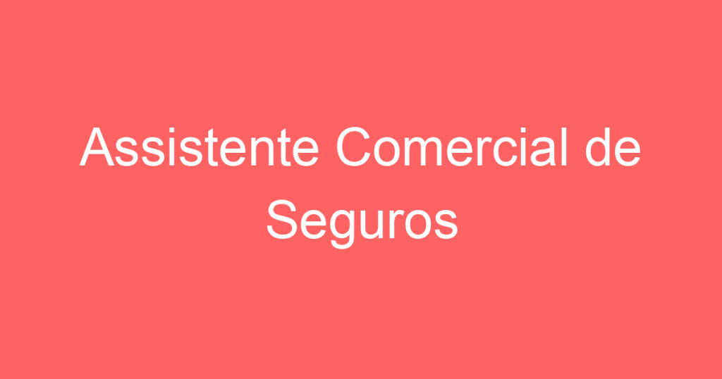 Assistente Comercial de Seguros 1