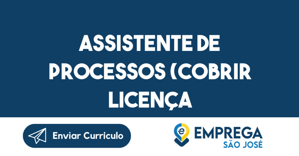 ASSISTENTE DE PROCESSOS (COBRIR LICENÇA MATERNIDADE)-Jacarei - SP 1