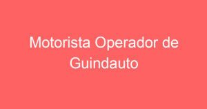 Motorista Operador de Guindauto 14