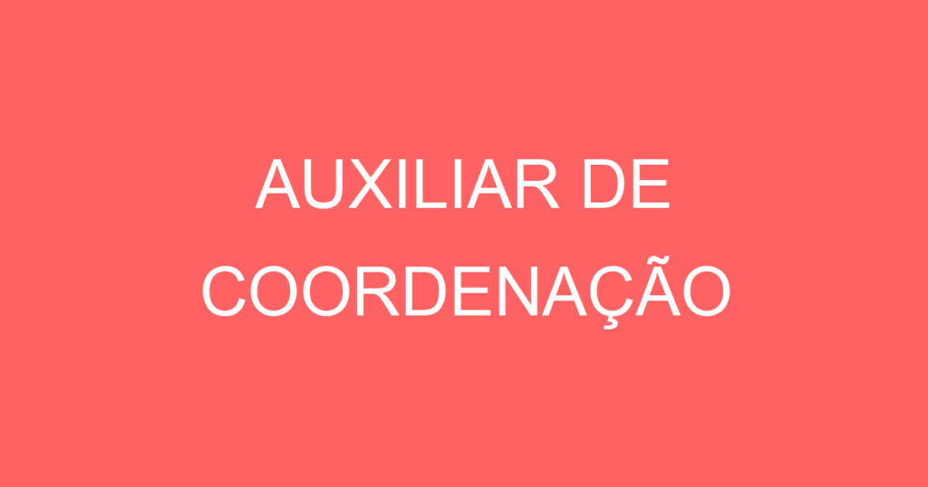 AUXILIAR DE COORDENAÇÃO 1