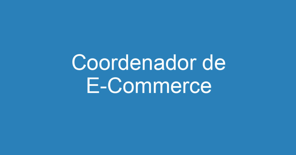 Coordenador de E-Commerce 1