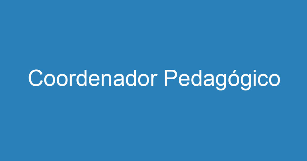 Coordenador Pedagógico 1