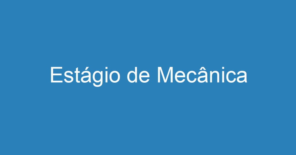 Estágio de Mecânica 1