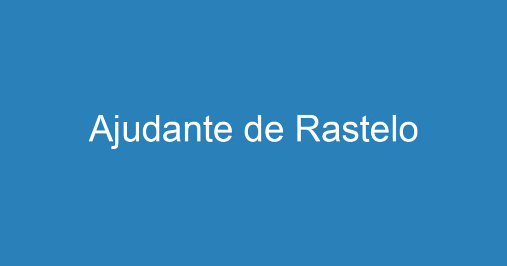 Ajudante de Rastelo 1