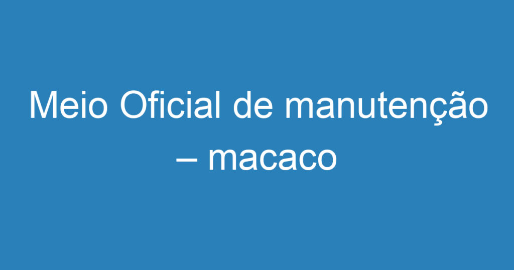 Meio Oficial de manutenção – macaco hidráulico 1