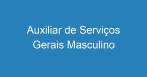 Auxiliar de Serviços Gerais Masculino 12