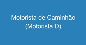 Motorista de Caminhão (Motorista D) 7