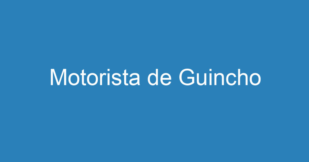 Motorista de Guincho 1