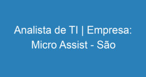 Analista de TI | Empresa: Micro Assist - São José dos Campos 2