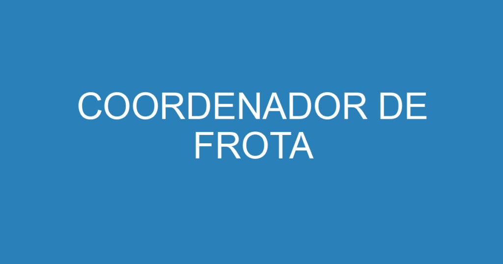 COORDENADOR DE FROTA 1