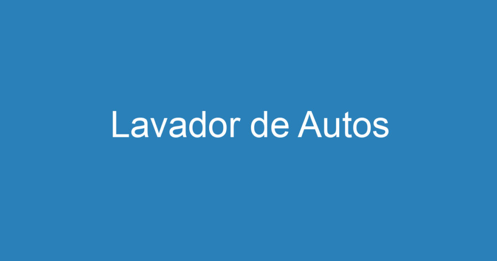 Lavador de Autos 1