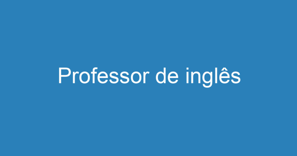 Professor de inglês 1